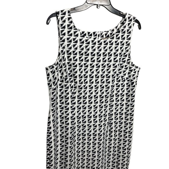 Maya Brooke Sleeveless Midi Dress Aztec Print White Women's 12 - Picture 4 of 7